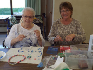 Beading Crafts at St. Monica's Senior Living