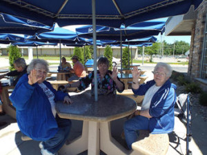 St. Monica's residents on a dining out excursion.