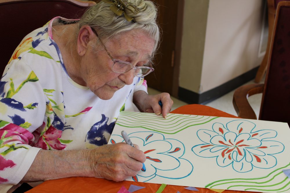 Drawing and Crafts at St. Monica's Senior Living